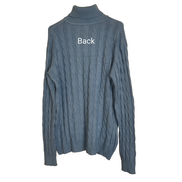 Coofandy Cable Knit Turtleneck Sweater Mens XXXL Periwinkle Blue Pullover Soft - Picture 5 of 16